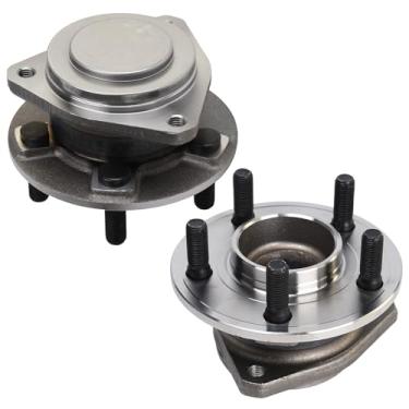 Imagem de KUSATEC 513325 2 peças de rolamento de roda dianteira e conjunto de cubo compatíveis com 2012-2020 para Chrysler 300, Dodge Challenger, parafusos de 5 pinos com ABS