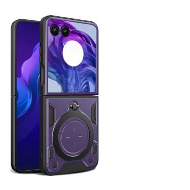 Imagem de Elubugod Capa compatível com Motorola Razr 2024, compatível com Motorola Razr (4ª geração), com capa de lente de câmera deslizante compatível com Motorola Razr 50 capa roxa