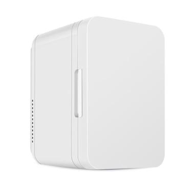 Imagem de Mini geladeira portátil 8l, 12v/220v, quente e fria, dupla utilização, para carro, caminhão, cozinha, uso doméstico, piquenique, acampamento, geladeira silenciosa,White