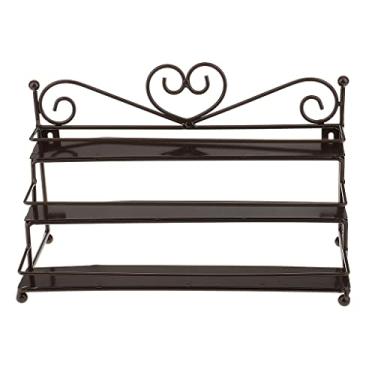 Imagem de Organizador de parede para exibição de esmalte de metal de 3 camadas comporta 24 garrafas - Design conveniente em forma de coração para armazenamento fácil - perfeito para salão de beleza ou casa -