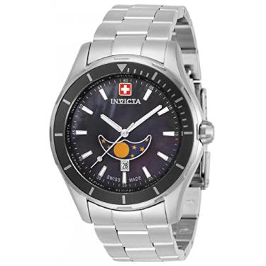 Imagem de Invicta Relógio cronógrafo masculino Pro Diver 44 mm de aço inoxidável quartzo, prata (modelo: 33462), Prata, Relógio de quartzo, mergulhador