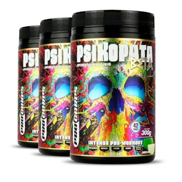 Imagem de 3 Pré Treino Psikopata Beta 300g - Pro Corps (300g, Limão)