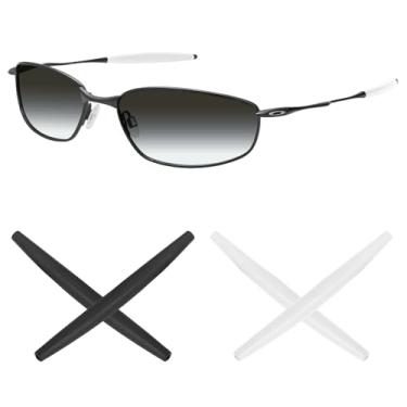 Imagem de Mryok 2 pares de meias de substituição para óculos de sol Oakley Square Whisker – branco e preto