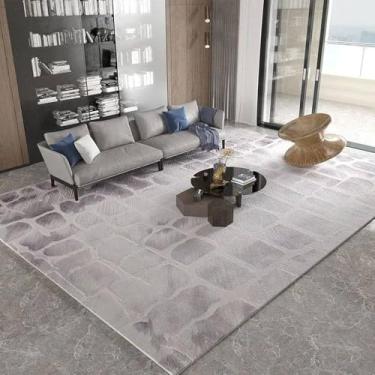 Imagem de Tapete cinza claro de luxo moderno para decoração de sala de estar, carpetes para corredor, escritório, tapete grande para quarto, cabeceira, C, 300x400cm 118x157 pol.