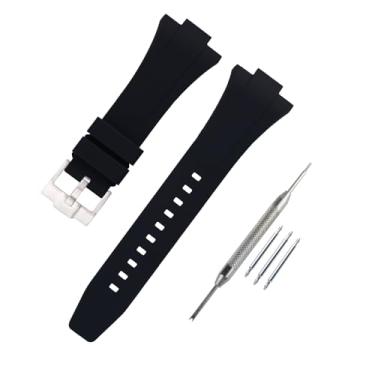 Imagem de JETHENG Pulseira de borracha masculina de substituição para Tissot PRX Powermatic 80 40 mm feminina para trabalho ao ar livre à prova d'água, pulseira de relógio de silicone, fivela, preta