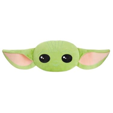 Imagem de Disney Almofadas de pelúcia Stitch 3D para viagem na cama, travesseiro fofo de carinho, acessórios de quarto, decoração de quarto, presentes para crianças (Green Baby Yoda, C 37 x L26)