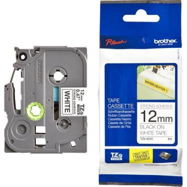 Imagem de Fita Brother TZE-S231 12mm Preto sobre Branco Industrial