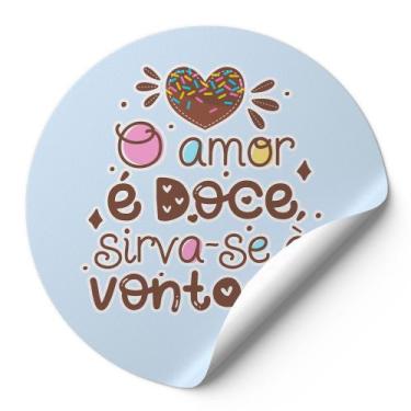 Imagem de 120 Tag Etiquetas Adesivos Para Embalagens Redonda Confeitaria O Amor 