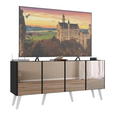 Imagem de Rack TV até 50 Polegadas 4 Portas Retrô com Espelhos Multimóveis MP108