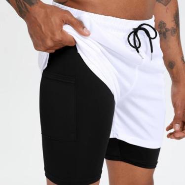 Imagem de short 2 em 1 para academia treino fitness anti assadura com proteção u