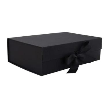 Imagem de Caixa de Papel Rígido Retagular Preto com Imã e Fita - 1 unidade - Riz