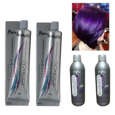 Imagem de Kit Tinta Violine 02 Coloração e 02 OX 20 90ml Mairibel