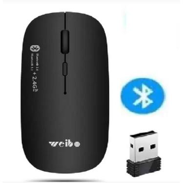 Imagem de Mouse recarregavel silencioso Bluetooth Wireless - weibo, Preto