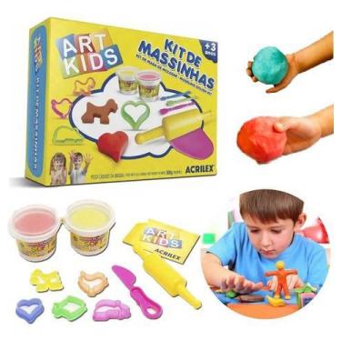 Imagem de Massa Para Modelar C/ 2 Potinhos De Massinhas + Moldes 300g - Acrilex