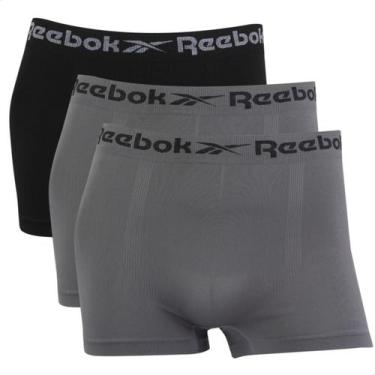 Imagem de Kit 3 Cuecas Boxer Masculina Sem Costura Reebok Microfibra, 1preto, 2c