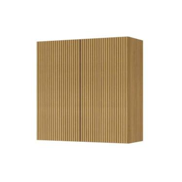 Imagem de Armário Aéreo p/ Cozinha Rainha c/ 2 Portas Ripadas 80 cm Nature - Nesher