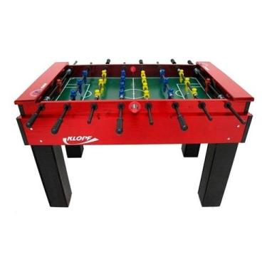 Imagem de Mesa de pebolim totó luxo varão passante bonecos de polipropileno klop