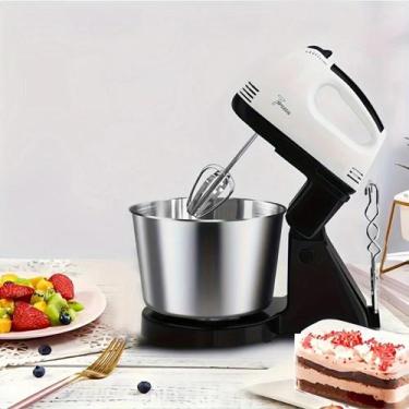 Imagem de Batedor misturador de suporte de cozinha, tigela de aço inoxidável , 7