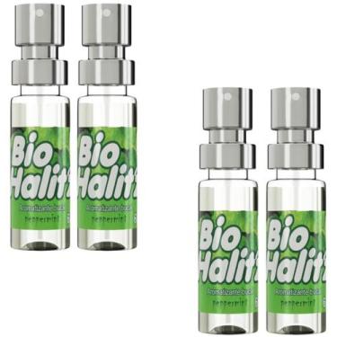 Imagem de ARROMATIZANTE BUCAL PEPPERMINT SPRAY BIO HALITZ 6ml  NATUFLORES Kit 4u
