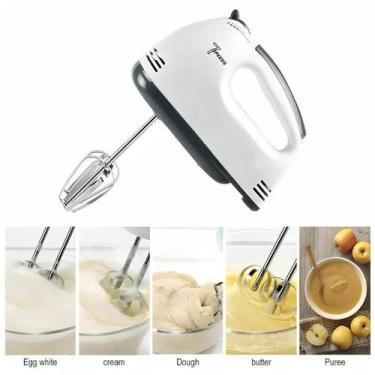 Imagem de Mini misturador manual de massa de 7 velocidades, liquidificador de al