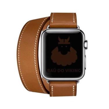 Imagem de Pulseira Couro Duas Voltas Double Tour Compatível com iWatch - Baú do 