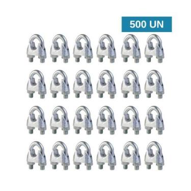 Imagem de 500 Clips Grampo para Cabo de Aço Leve 3mm 1/8 Polegada - Starfer