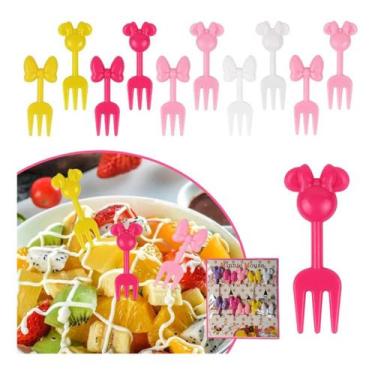 Imagem de Mini Garfos Palitos Infantis P/ Lanche: LAÇO DE CABELO -10pç - PromoGa