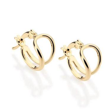 Imagem de Brincos banhado ouro 3x 24k 18k e 22k femininos argola pequenos romman