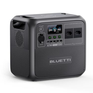 Imagem de BLUETTI AC180 Gerador de Energia Solar, Bateria LiFePO4 de 1.152Wh, 0-80% em 45 Minutos, 2 Saídas CA 220V|1.800W (Pico de 2.700W), Estação de Energia Portátil para Camping, Falta de Energia