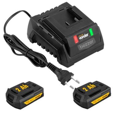 Imagem de Kit Carregador + 2 Bateria 2 Ah Vonder Para Ferramenta Linha Intercamb