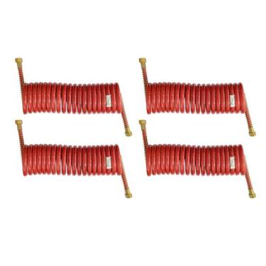 Imagem de 4 Mangueira Espiral Carreta Para Freio A Ar Caminhão Vermelha 5,5mts -