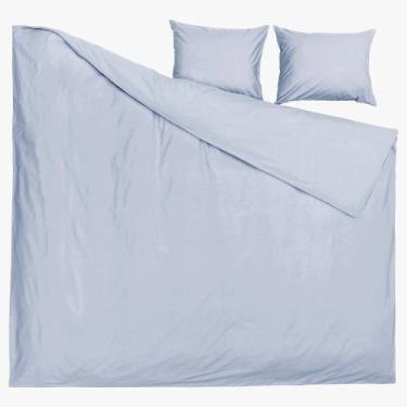 Imagem de Capa de Edredom Duvet Percal Queen 240x260cm - Azul C/ Zíper + Fronha 