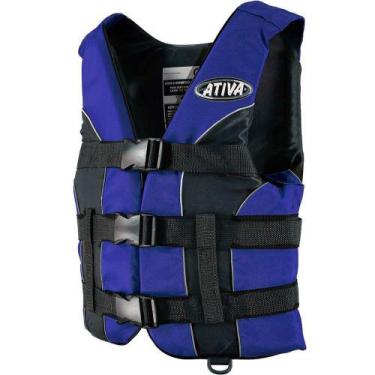 Imagem de Colete Salva Vidas Esportivo Homologado Classe V Tamanho M - ATIVA, Az