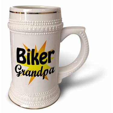 Imagem de 3dRose Biker grandpa, Fireball, Caneca de Stein, 510 g, 623 g, Branco