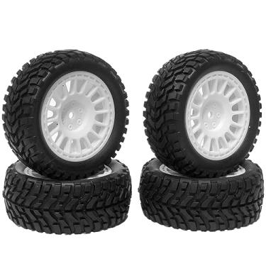 Imagem de WONFAST 4PCS 75mm Rubber Tyres Tires with Foam Inserts and Plastic Wheel Rims 12mm Hex for 1/10 On-Road RC Drift Touring Car 1/14 1/16 1/18 Rally Car for Traxxas WLtoys Redcat HSP HPI (White)