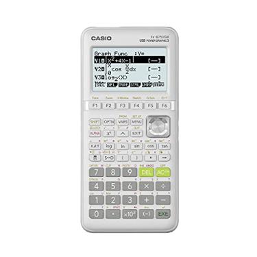 Imagem de Casio Calculadora gráfica branca fx-9750GIII (fx-9750GIII-WE), 4 pilhas AA necessárias. (incluídas)