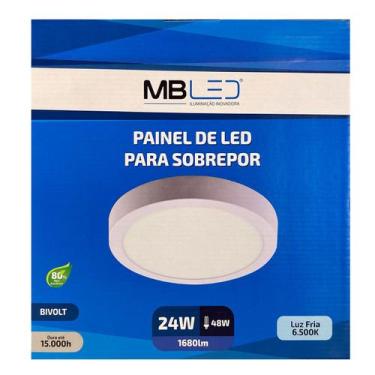 Imagem de Painel Plafon Led Sobrepor Redondo 30cm 24W 6500K Bivolt - MB Led - 40