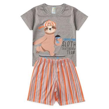 Imagem de Pijama Infantil Masculino Verão Coffe With Skateboard - Hey Kids - Mes