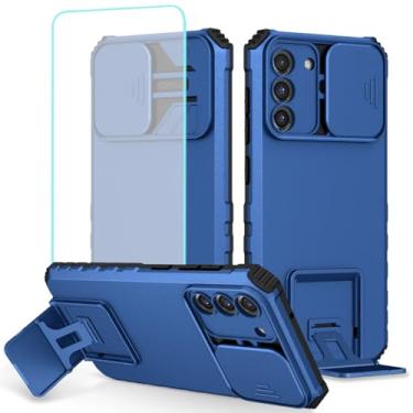 Imagem de Tothedu Capa para Galaxy S22 Plus, capa para Samsung S22+ 5G SM-S906U com protetor de tela de vidro temperado e capa deslizante para câmera, capa protetora fina com suporte para Samsung Galaxy S22+