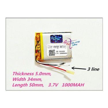 Imagem de 1 Peça 503450 3 Fios C/ 1000mah 3,7v 5mm X 34mm X 50mm - KMIG