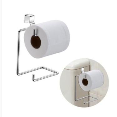 Imagem de Suporte Porta Papel Higienico Duplo Aramado Para Caixa Acoplada Cromad