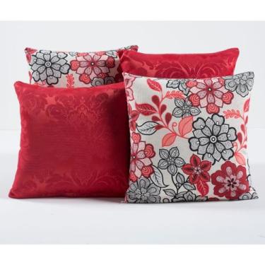 Imagem de Kit com 4 Almofadas Decorativas Estampada Lisa Sofá Sala - Angel Distr