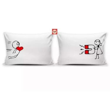 Imagem de Kit Fronhas Personalizadas Casal Amor Imã - Gama Acessórios