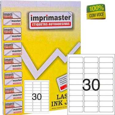 Imagem de Etiqueta Adesiva Imprimaster Carta - 25,4mm X 66,7 mm - 30 etiquetas f