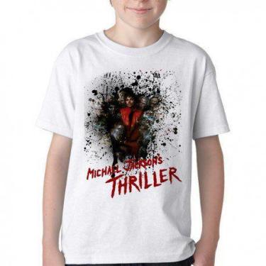 Imagem de Camiseta Infantil ou adulto Michael Jackson thriller Blusa Criança tod