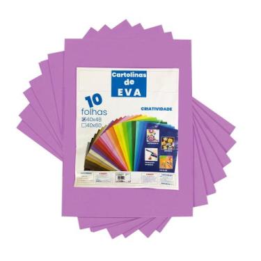 Imagem de Kit 10 Cartolinas de EVA 40X48CM - Variação - Evamais, Lilas
