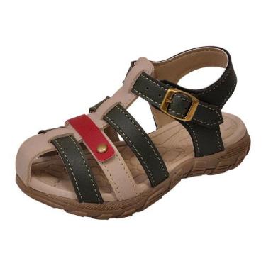 Imagem de Sandália Papete Infantil Menino Bicolor Tiras Verde - Raniel Calçados,