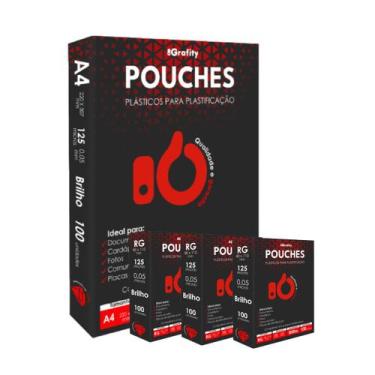 Imagem de Plastico Plastificação 400 Grafity 1 Cento A4 E 3 Cento RG 0,05mm 125 