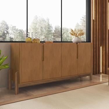 Imagem de Aparador Buffet Sala Lizz 170cm Com Pés De Madeira Maciça Cedro Cedro