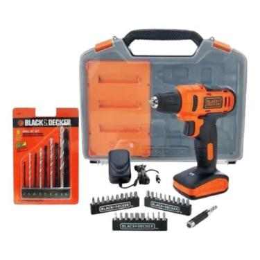 Imagem de Kit Parafusadeira Furadeira 3/8 12v C/ 40 Acessórios+maleta - Black & 